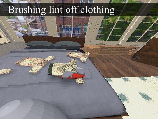 Brushing Lint off Clothing